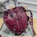 Balenciaga Bucket Bag Burgundy Leather Studded Edges A Bold Fashion Statement size:30×23×17cm #A54208