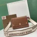 Burberry Crossbody Bag Logo Embroidered Strap &amp Leather A Nod to Heritage size:25×8×18cm #A54201