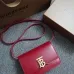 Burberry TB Leather Shoulder Bag - Burgundy Shoulder Bags #A51002