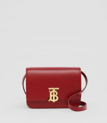 Burberry TB Leather Shoulder Bag - Burgundy Shoulder Bags #A51002