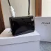 Chic Black Patent Leather Celine Handbag With Signature Gold Hardware For Fashionistas size:18×13×6cm #A54348