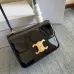 Chic Black Patent Leather Celine Handbag With Signature Gold Hardware For Fashionistas size:18×13×6cm #A54348