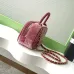 Chanel Burgundy Quilted Velvet Handbag With Top Handle And Gold Chain Strap size:11×20×8cm #A54387