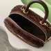 Chanel Burgundy Quilted Velvet Handbag With Top Handle And Gold Chain Strap size:11×20×8cm #A54387