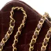 Chanel Burgundy Quilted Velvet Handbag With Top Handle And Gold Chain Strap size:11×20×8cm #A54387