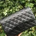Chanel Classic Quilted Black Leather Shoulder Bag with Signature Logo  #A54319