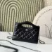 Chanel Mini Kelly 31 Shopping Tote Black Calfskin size:17×20×5cm #A53910
