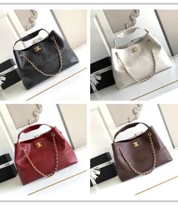 Chanel Quilted Leather Tote With Gold Chain Strap And Iconic CC Logo size:36×24×12cm #A54381