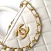 Chanel Quilted Mini Handbag With Top Handle And Gold Chain Strap size:11×20×8cm #A54382