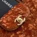 Chanel Sequined Top Handle Bags In Brown And Orange With Signature CC Logo size:13×19×7cm #A54383