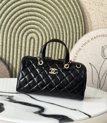 Chanel Small bowling bag, Patent crumpled calfskin size:17×21×3cm #A53909