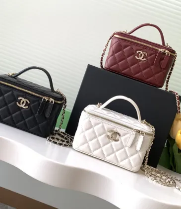 Chanel 21A Pink Small Vanity With Chain Top Handle Logo #A50938