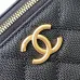 Chanel Quilted Caviar Leather Mini Vanity Bag With Gold Chain Strap And CC Logo size:11×8×7cm #A54384