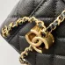 Chanel Quilted Caviar Leather Mini Vanity Bag With Gold Chain Strap And CC Logo size:9×17×8cm #A54385