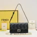 Chic Black Fendi Crossbody Bag With Embossed FF Motif And Chain Strap For Timeless Style size:21×5×11cm #A54311