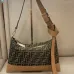 Fendi Brown And Beige FF Logo Jacquard Fabric Shoulder Bag With Leather Trims size:34×22 #A54307
