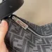 Fendi Brown And Beige FF Logo Jacquard Fabric Shoulder Bag With Leather Trims size:34×22 #A54307