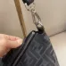 Fendi Brown And Beige FF Logo Jacquard Fabric Shoulder Bag With Leather Trims size:34×22 #A54307