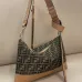 Fendi Brown And Beige FF Logo Jacquard Fabric Shoulder Bag With Leather Trims size:34×22 #A54307