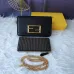 Fendi Mini handbag with flip and snap closure Pequin fabric back and flat pocket bag #A26242