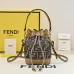 Fendi Roma Bucket Bag With Signature FF Pattern Drawstring Closure And Versatile Straps size:10×12×18cm #A54315