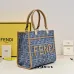 Fendi Roma Denim Tote Bag With Signature FF Pattern And Top Handles For Luxury Style Style size:24×12×23cm #A54312