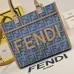 Fendi Roma Denim Tote Bag With Signature FF Pattern And Top Handles For Luxury Style Style size:24×12×23cm #A54312