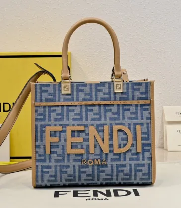 Fendi Roma Denim Tote Bag With Signature FF Pattern And Top Handles For Luxury Style Style size:24×12×23cm #A54312