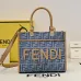 Fendi Roma Denim Tote Bag With Signature FF Pattern And Top Handles For Luxury Style Style size:24×12×23cm #A54312