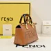Fendi Roma Leather Handbag With Tortoise - Shell Handle And Brand Embossing For Luxury Style size:17×8×12cm #A54314
