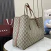 Gucci GG Emblem maxi tote bag in beige and dark brown fabric #A51000