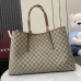 Gucci GG Emblem maxi tote bag in beige and dark brown fabric #A51000