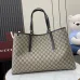 Gucci GG Emblem maxi tote bag in beige and dark brown fabric #A51000
