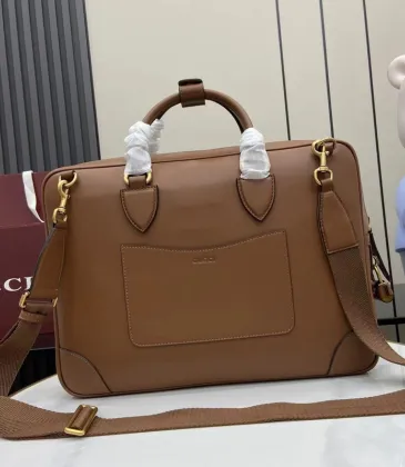  GG Emblem medium briefcase in brown leather size:40×30×6cm #A53378