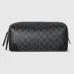 Gucci GG Emblem medium toiletry case in black fabric size:28×14×14cm #A53922