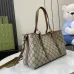Gucci GG Emblem medium tote bag in beige and dark brown fabric  #A51001