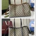 Gucci GG Emblem medium tote bag in beige and dark brown fabric  #A51001