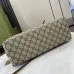 Gucci GG Emblem medium tote bag in beige and dark brown fabric  #A51001