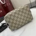 Gucci GG Emblem small bucket bag in beige and dark brown fabric #A50999