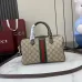Gucci Ophidia large boston bag in beige and brown GG fabric size:25×17×14cm #A53744