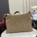 Gucci canvas medium duffle bag in beige and dark brown canvas #A51219