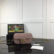 Gucci Marmont Mini Bag In Pink Quilted Leather With Gold Double G Hardware #A50717