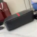 Gucci Black Leather Crossbody Bag With Signature Web Stripe And GG Logo size:28×18×7cm #A54120