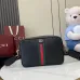 Gucci Black Leather Crossbody Bag With Signature Web Stripe And GG Logo size:28×18×7cm #A54120