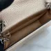 Gucci Women's Crossbody Bag, Silver Chain Wallet on Chain, Mini Purse, Shoulder Bag, Lady Beige Chains Flap Clutch Bag, Luxury Vintage Sling Dicky Bag size:16.5×10×4.5cm #A53840