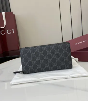  GG Emblem zip around wallet in black fabric size:19×10×2.5cm #A53536