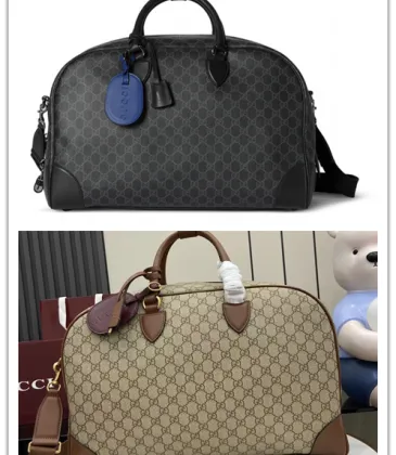  GG Emblem medium duffle bag in black fabric size:47×31×25cm #A53535