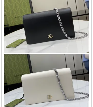 Brand G Black Textured Leather GG Marmont Mini Chain Bag size:20×12×4cm #A54063