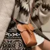 LOEWE Elephant Pocket Shoulder Bag Leather Brown size:19×8×4cm #A54101