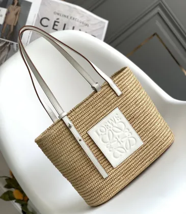 Loewe x Paula's Ibiza Small Square Raffia Basket Bag size:30×21×11cm #A54072
